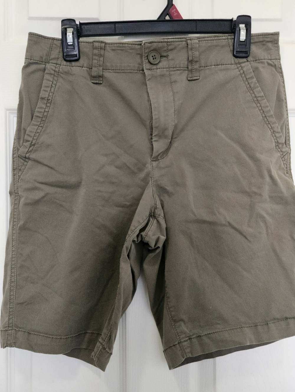 Sonoma Olive Flat-Front Cotton Shorts